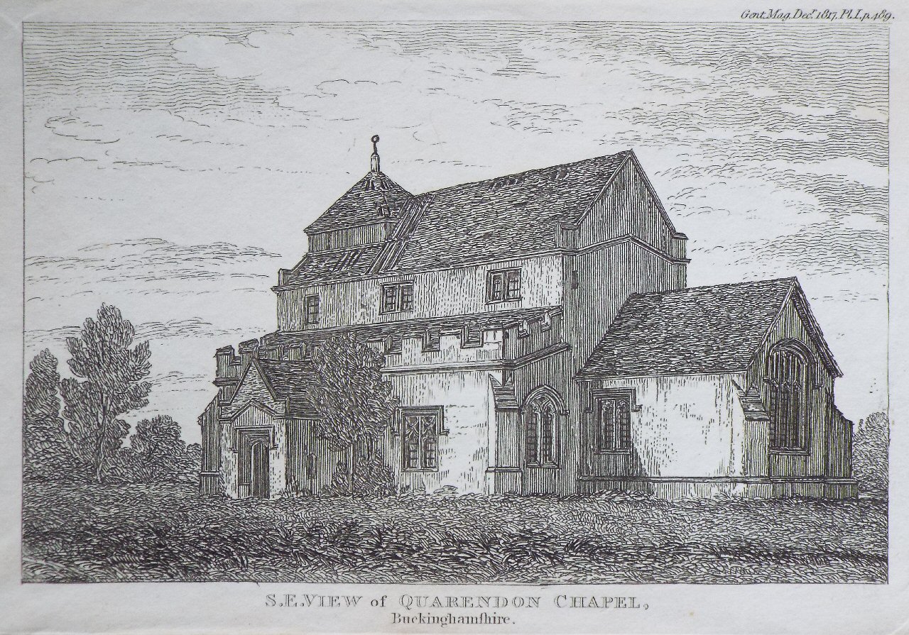 Print - S.E. View of Quarendon Chapel, Buckinghamshire.